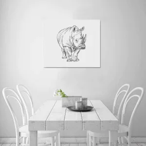 Uniquely You Wall Art / Rhinoceros  Frame Canvas Print 24"x20"