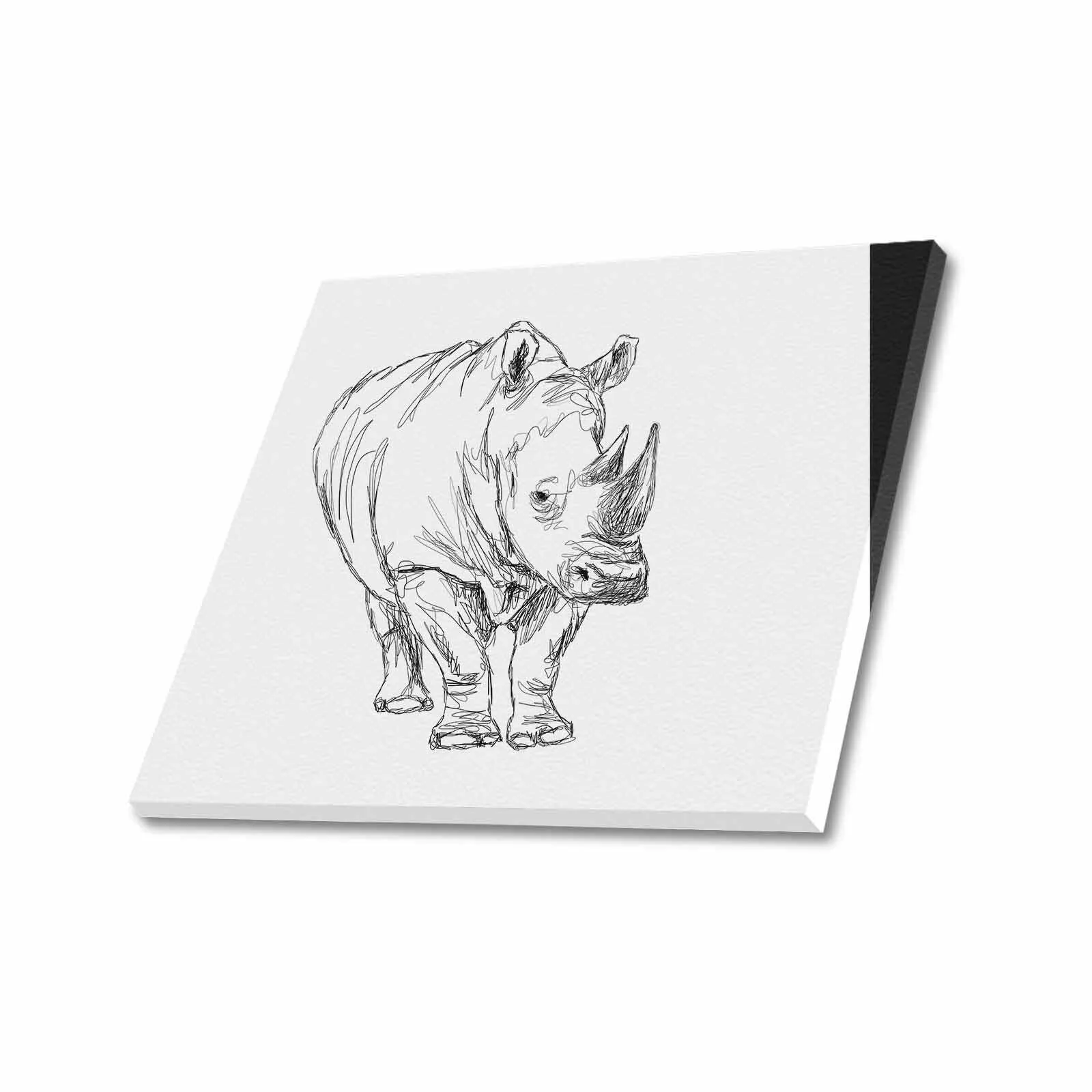 Uniquely You Wall Art / Rhinoceros  Frame Canvas Print 24"x20"