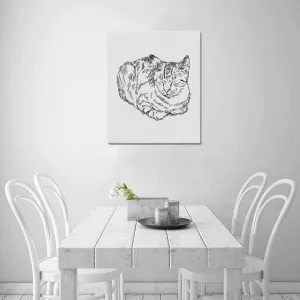 Uniquely You Wall Art / Sleepy Cat  Frame Canvas Print 20"x24"