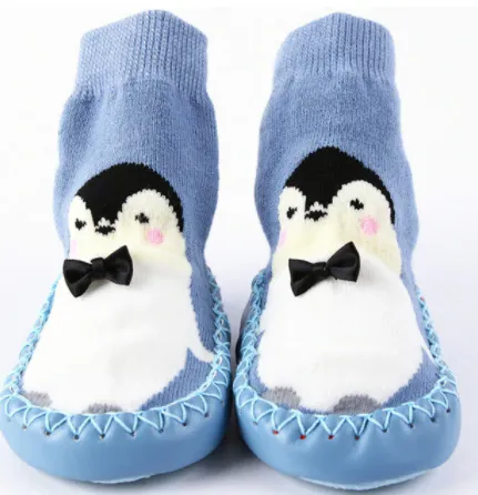 Unisex Baby Cartoon Thick Cotton Winter Sock with Rubber Soles