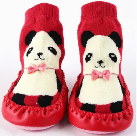 Unisex Baby Cartoon Thick Cotton Winter Sock with Rubber Soles