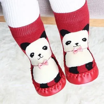 Unisex Baby Cartoon Thick Cotton Winter Sock with Rubber Soles