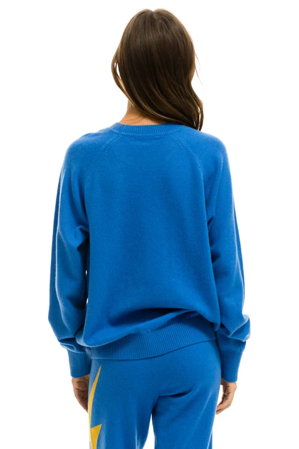 UNISEX BOLT CASHMERE LIGHT SWEATER - VINTAGE BLUE // BLUE BOLT