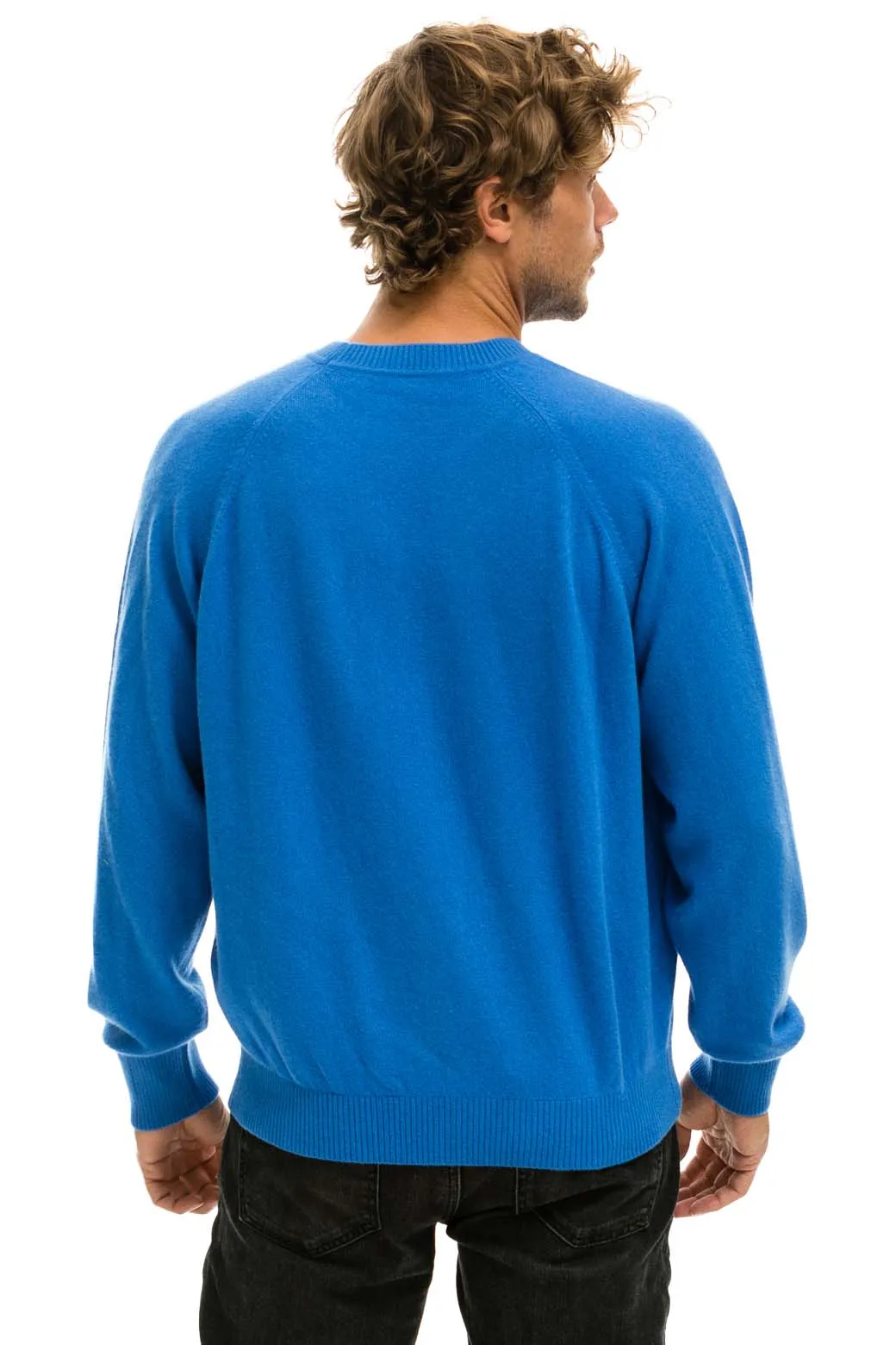 UNISEX BOLT CASHMERE LIGHT SWEATER - VINTAGE BLUE // BLUE BOLT