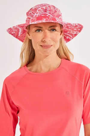 Unisex Brighton Chlorine Resistant Bucket Hat  |  Radiant Coral Summertime Paisley