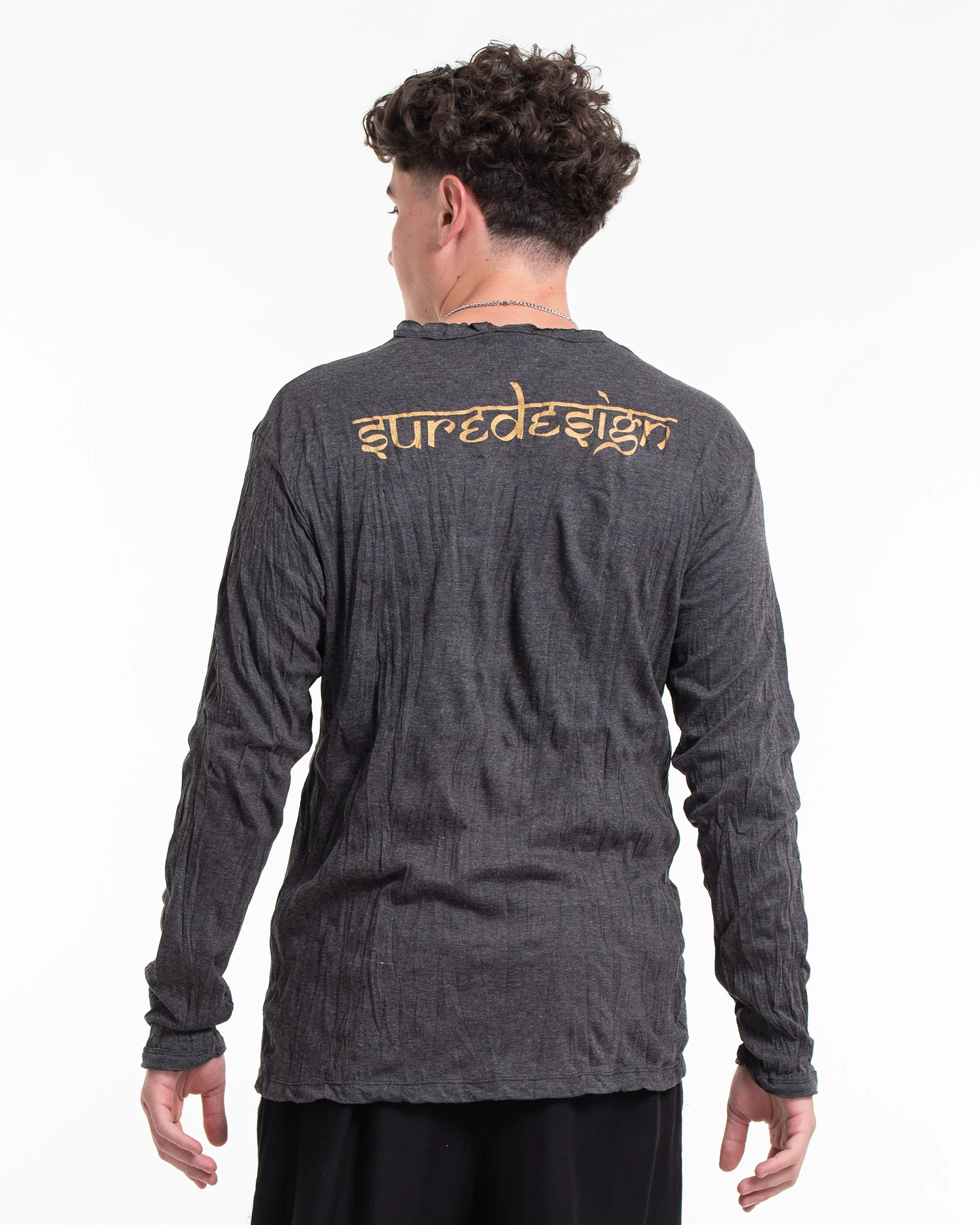 Unisex Celtic Tree Long Sleeve T-Shirt in Gold on Black