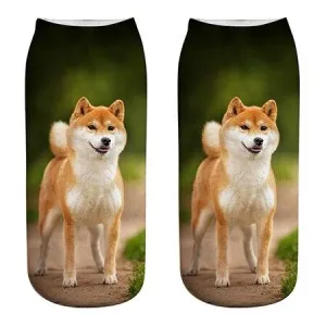 Unisex Cotton Ankle 3D Print Dogs Pattern Design Socks