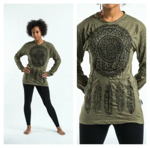 Unisex Dreamcatcher Long Sleeve T-Shirt in Green