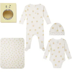 Unisex Ivory Star Print Set