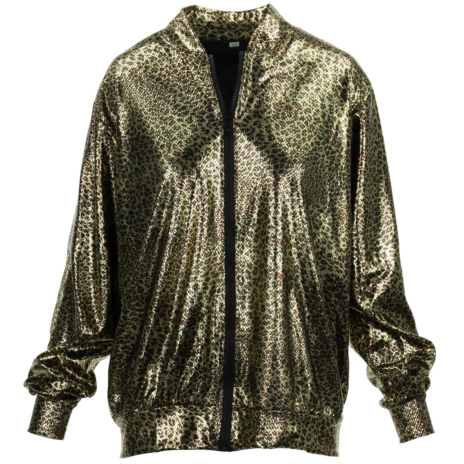 Unisex Shiny Bomber Jacket - Leopard