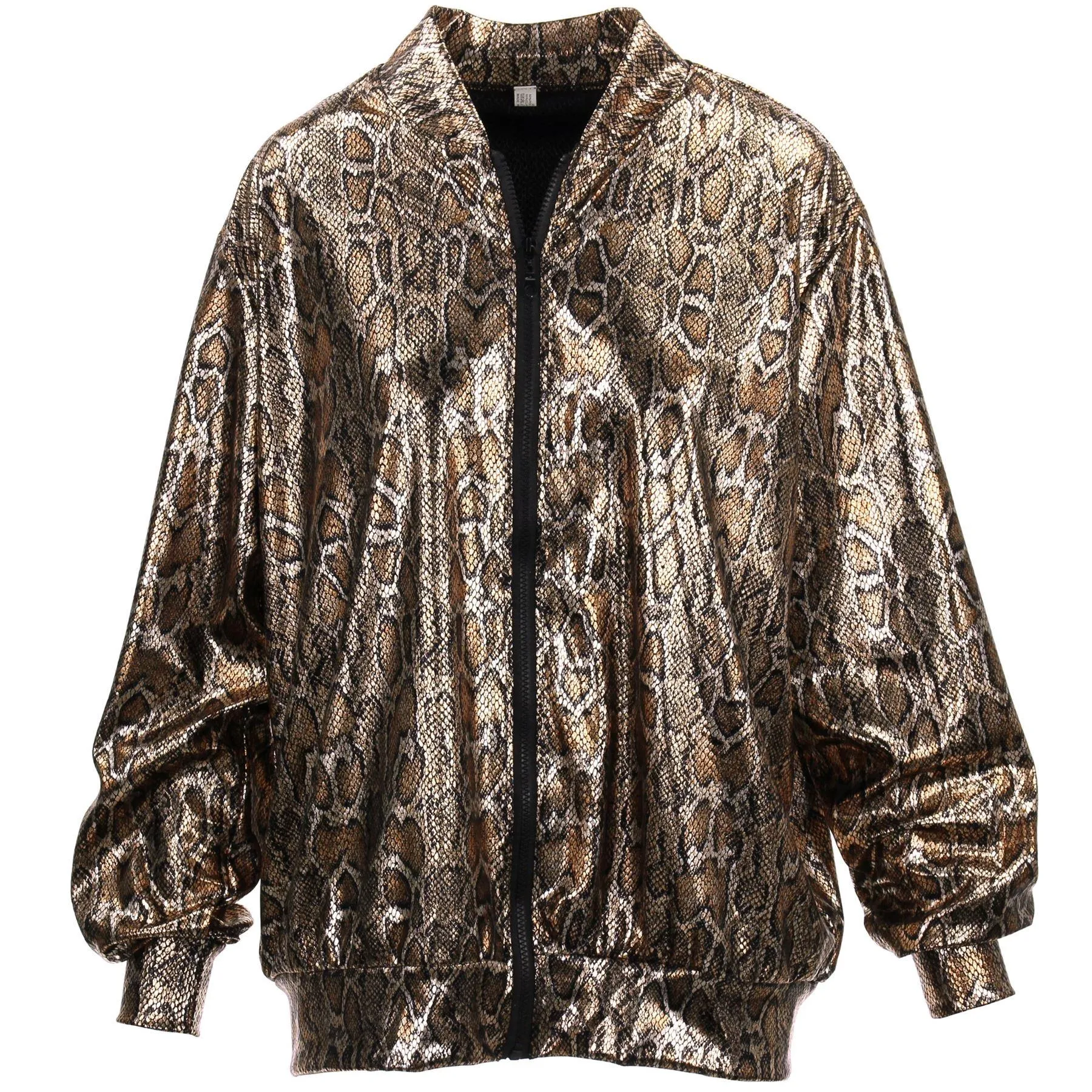 Unisex Shiny Bomber Jacket - Snake