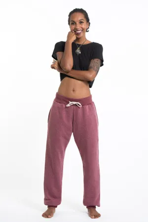 Unisex Terry Pants with Aztec Pockets in Red