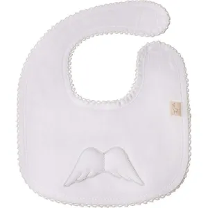 Unisex White Angel Wings Cotton Bib