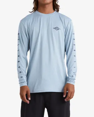 Unity Loose Fit Long Sleeve Surf Tee - Smoke Blue Heather