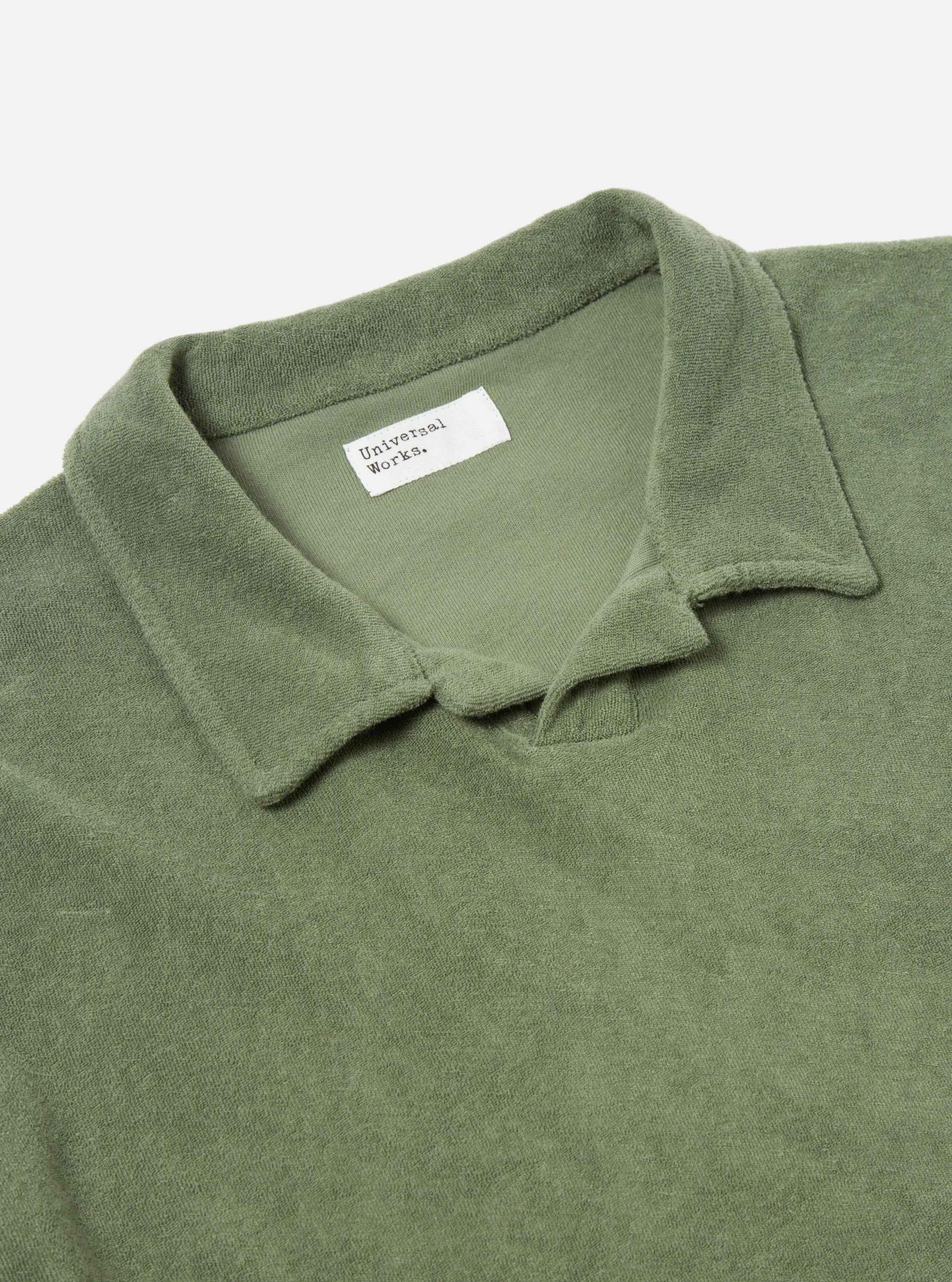 Universal Works Birch Green Terry Vacation Polo Shirt