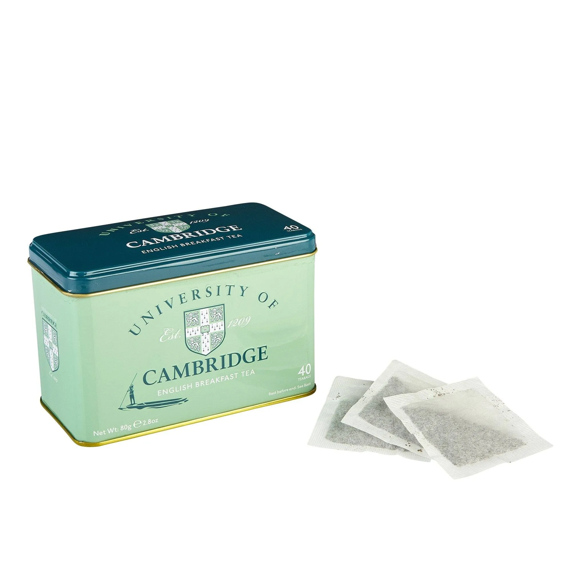 University Of Cambridge Tea Tin with 40 English Breakfast Teabags