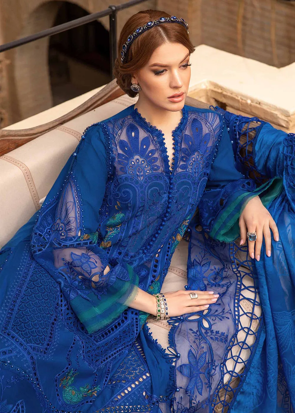 Unstitched Voyage a' Luxe Lawn '24 by Maria B | D-2404-B