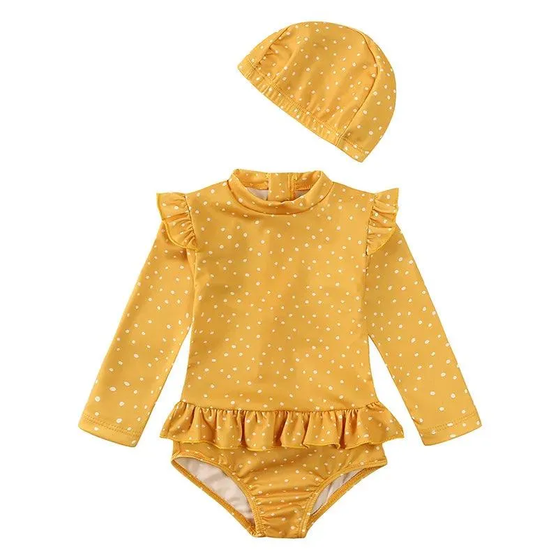 UPF50  Long Sleeve One Piece Swimwear with Hat