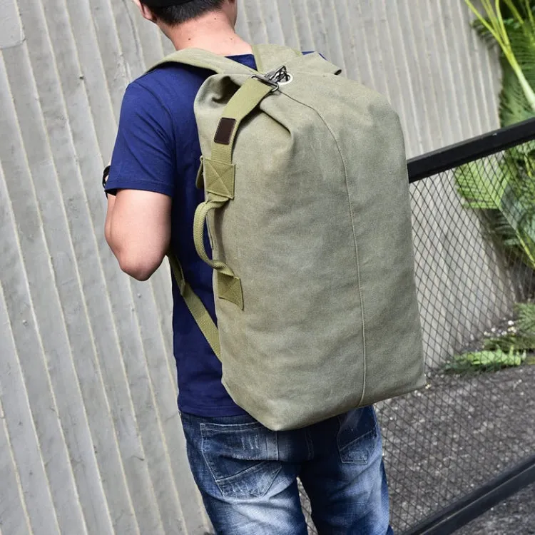 Upgrade Zipper Pockets Outdoor Travel Man Canvas Double Shoulder Backpack Student Schoolbag, Specification: Small Black