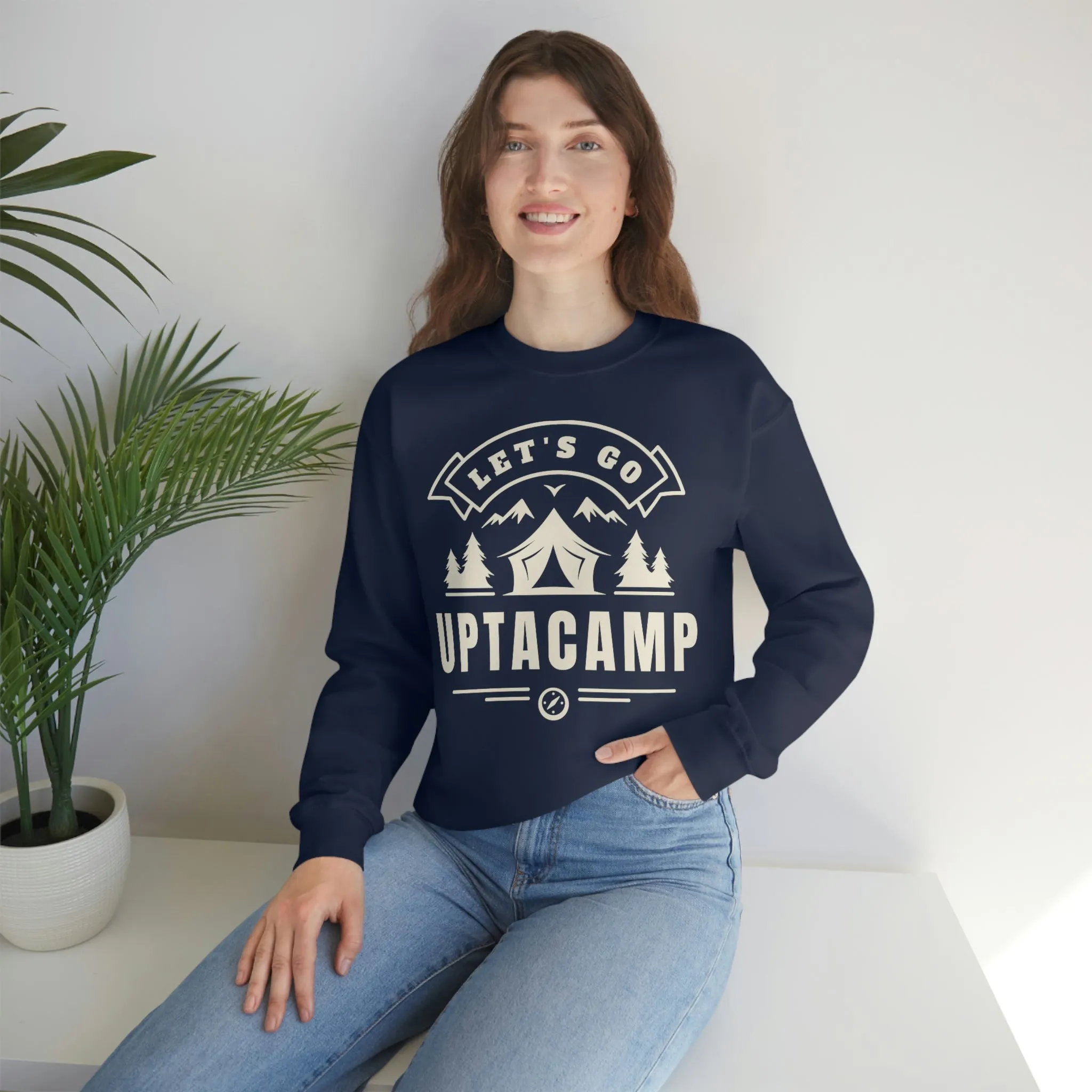 Uptacamp Heavy Crewneck Sweatshirt - Perfect Gift for Hiking, Backpacking, Camping or Just Being Outdoors