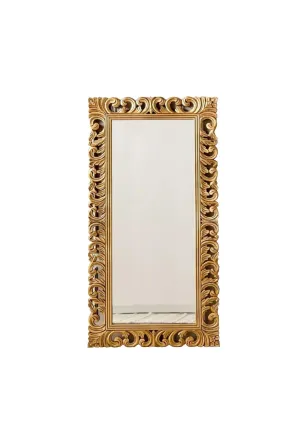 UPZING DECOR Wood Wall Mirror Frame Wall Mirror Full Lenght Wall mounted Wall decorative Hand Carving for living room bedroom | (Size - 72"x36")(Only Frame Mirror without)(Golden)