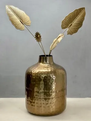 Urban Born Metal flower vase for home decor and living room Table decor Antique decor and vase for home décor |Shiny Copper Gold Finish (Medium)