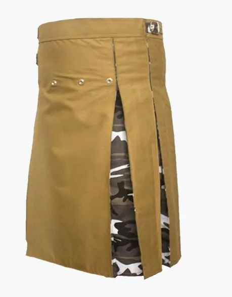 URBAN CAMO AND MODERN KHAKI HYBRID KILT