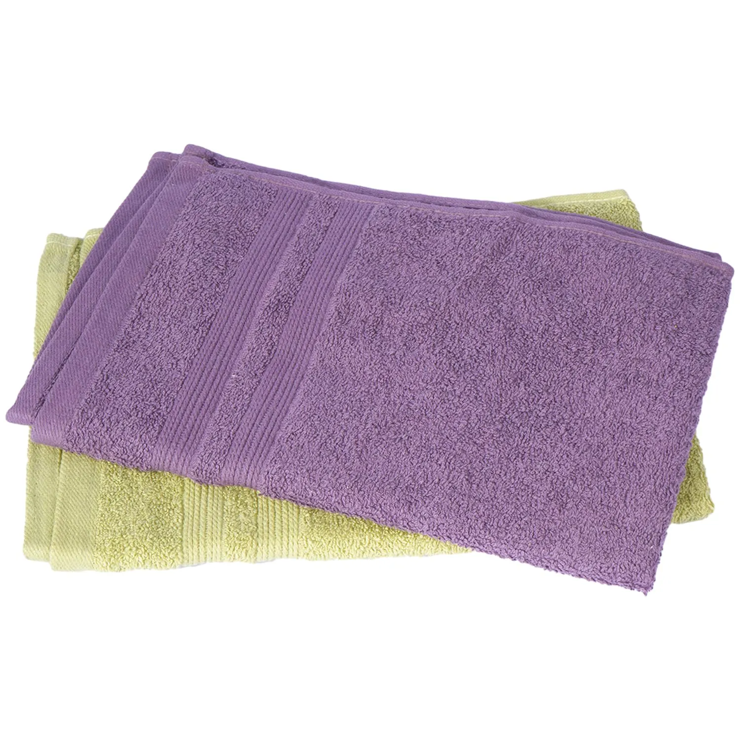 Urbane Home 525 GSM Cotton Hand Towels |Super Soft, Quick Absorbent & Anti-Bacterial|Gym & Workout Towels|Pack of 2 (Purple & Green)