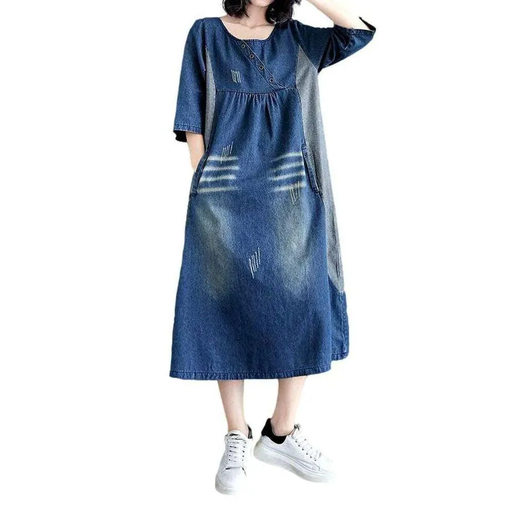 Urbane medium wash jeans dress