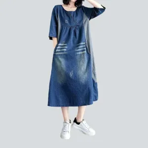 Urbane medium wash jeans dress