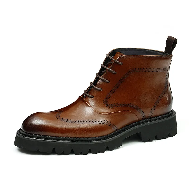 UrbanSleek Lace-Up Leather Boots