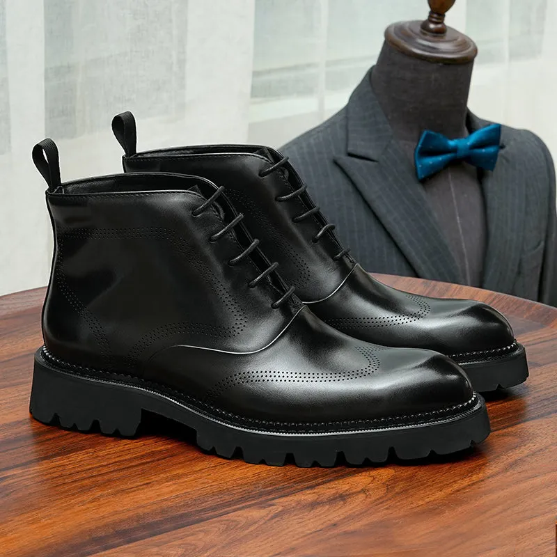 UrbanSleek Lace-Up Leather Boots