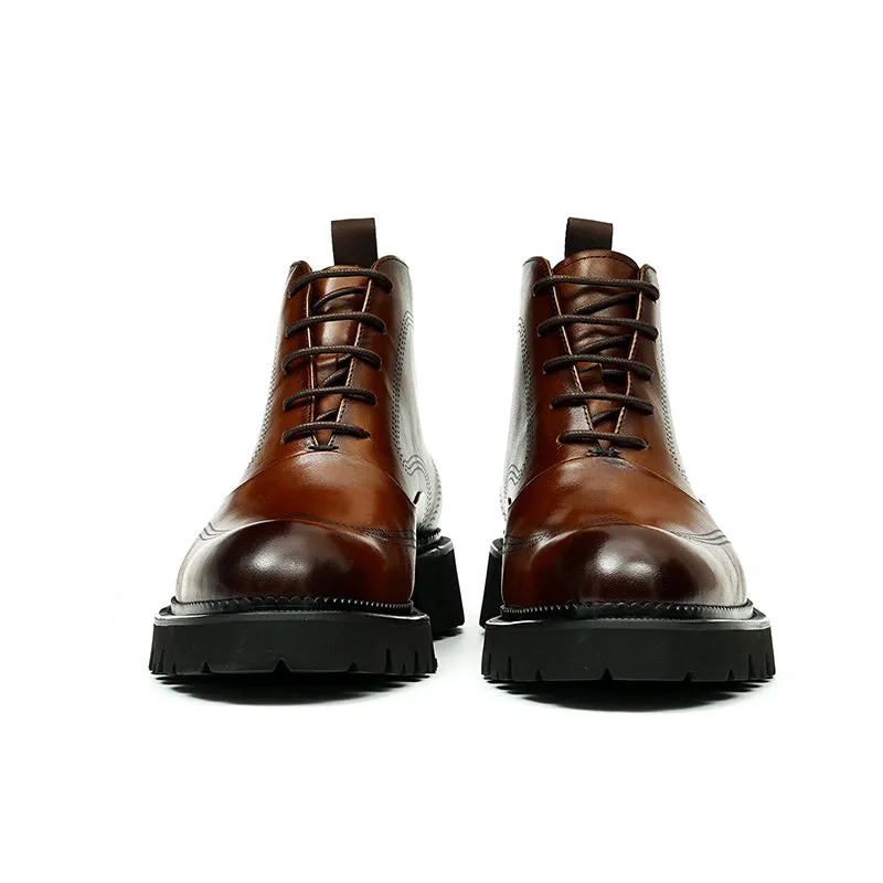 UrbanSleek Lace-Up Leather Boots