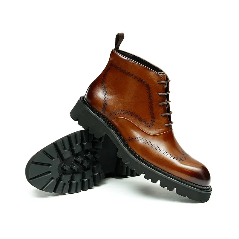 UrbanSleek Lace-Up Leather Boots