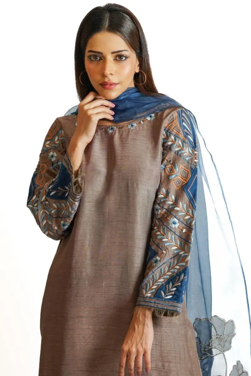 Urooj Atelier - Article 02 - Brown  - 3 Piece