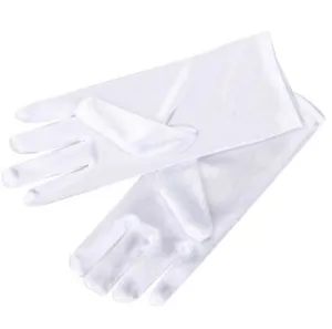 US 1-2 Paris 8.66'' Wrist Gloves Smooth Satin Gown Opera Gloves Party Dress Prom