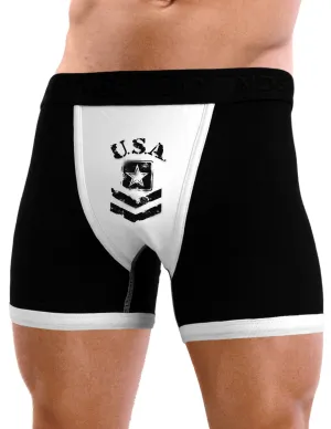 USA Military Army Stencil Logo Mens Boxer Brief Underwear