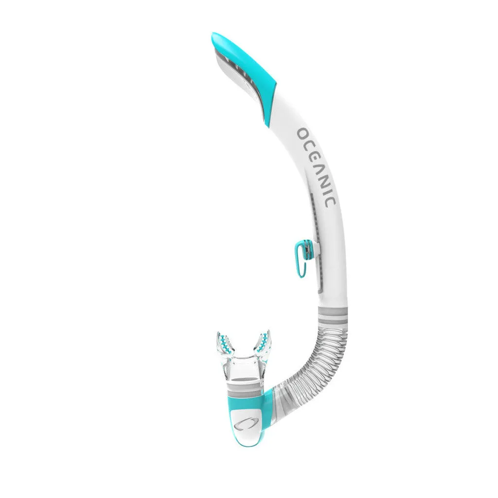 Used Oceanic Ultra SD Diving Snorkel - White / Sea Blue