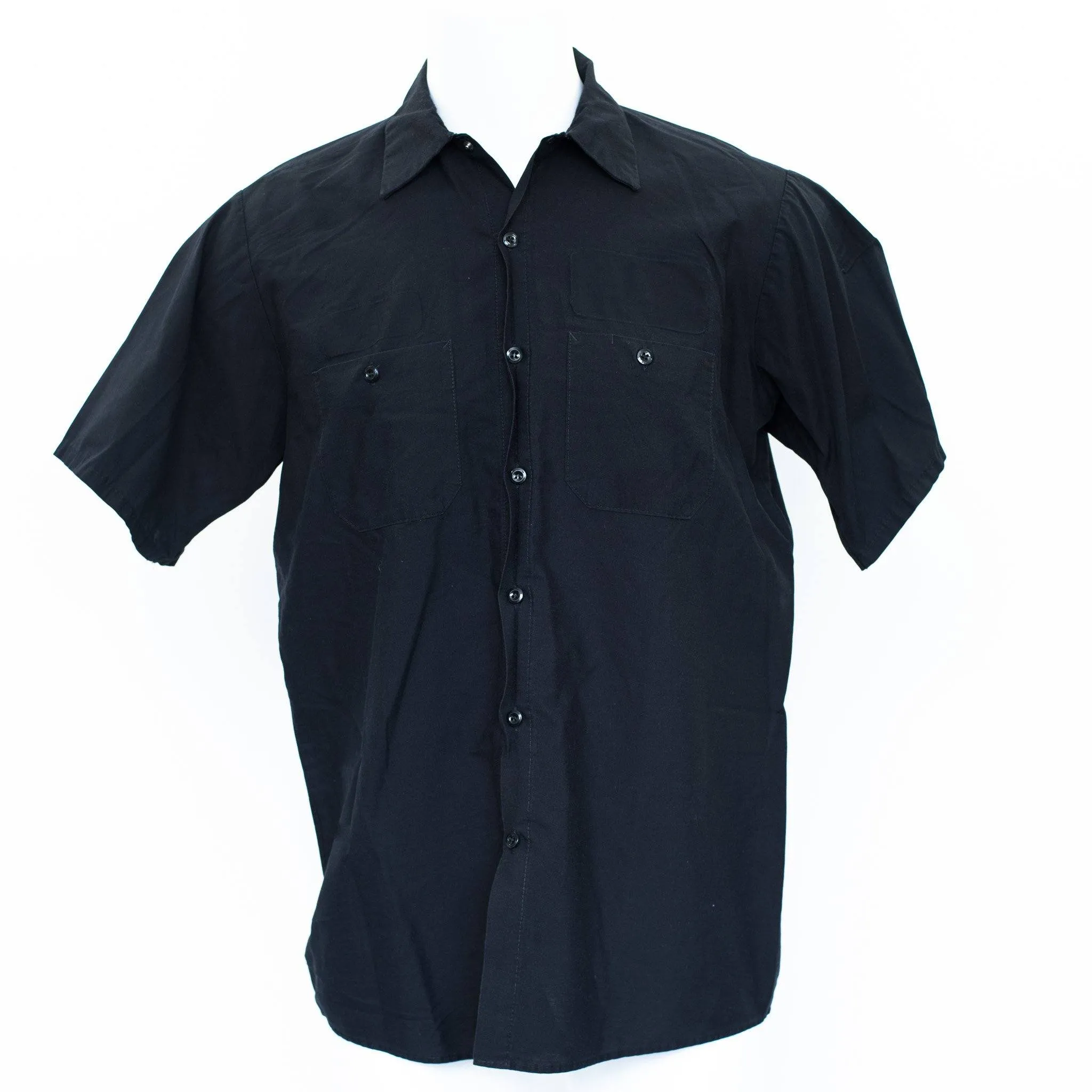 Used Standard Solid Color Work Shirt - Short Sleeve