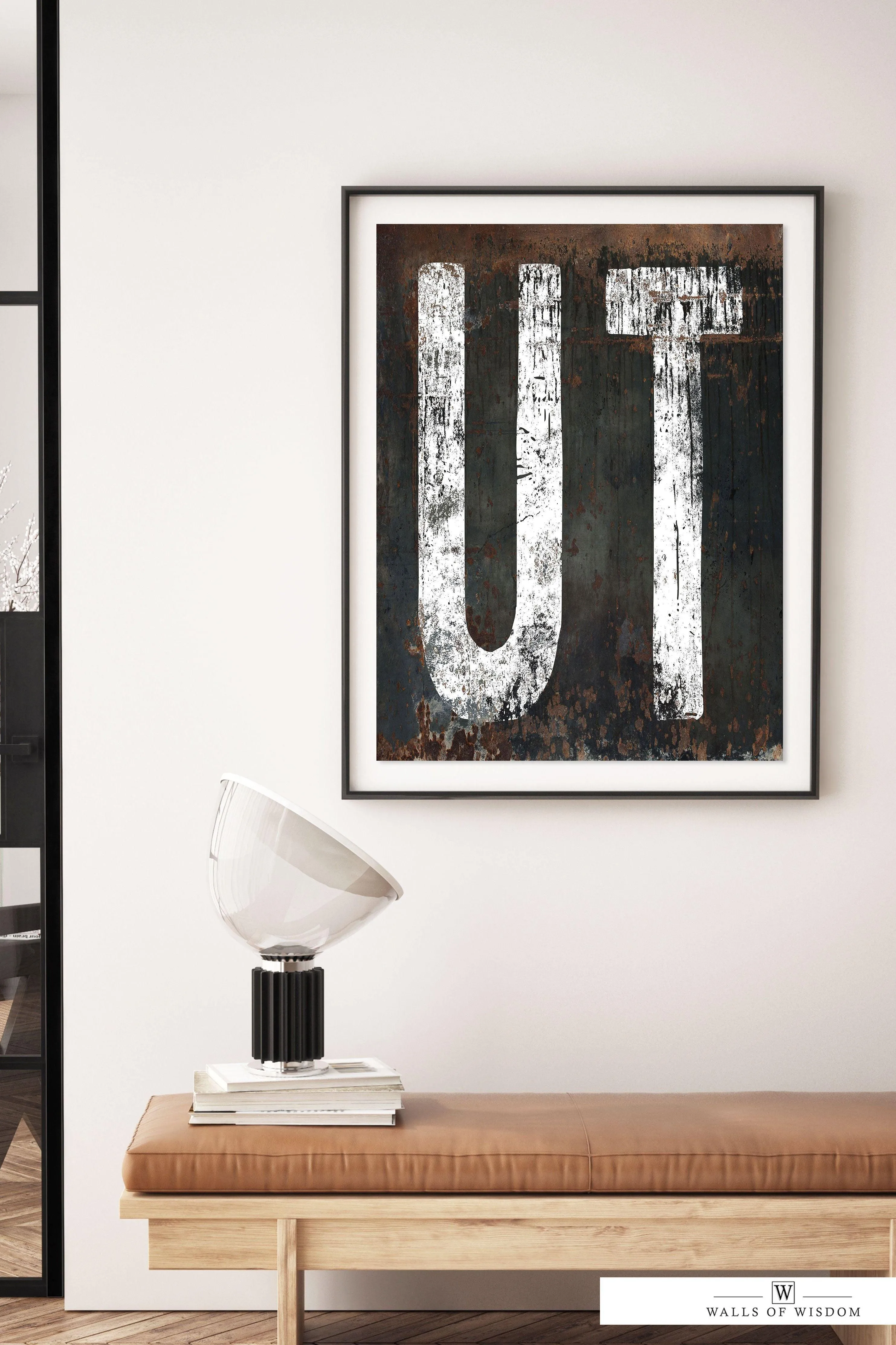 Utah Home State Western Typography Poster Print - UT State Sign Rustic Vintage Print Wall Art