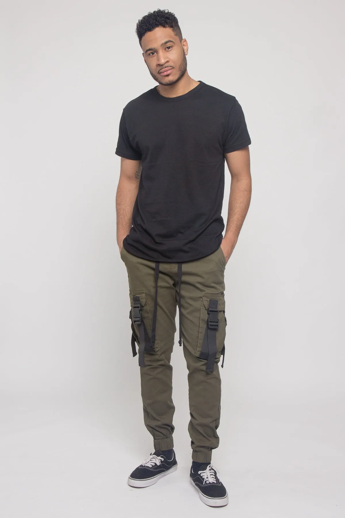 Utility Buckled Jogger Pants