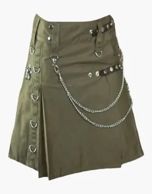 UTILITY KILT FOR WOMEN WITH LEATHER STRAPS