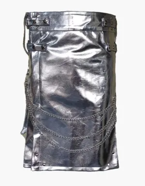 UTILITY KILT IN METALLIC SILVER