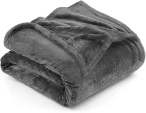 Utopia Bedding Fleece Blanket Queen Size Grey Luxury Bed Blanket Fuzzy Soft Blanket Microfiber