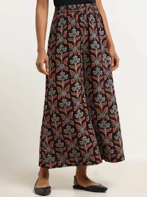 Utsa Black Printed Palazzos