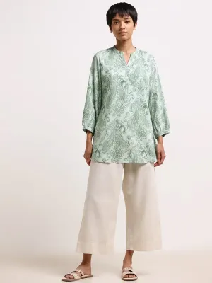 Utsa Green Paisley-Print Kurti