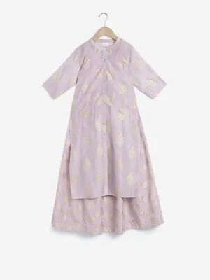 Utsa Kids Light Purple Kurta And Maxi Dress Set