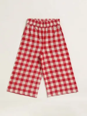 Utsa Kids Red Checked Palazzos (2 - 8yrs)