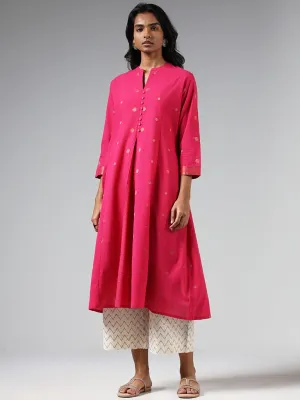 Utsa Light Pink Zari Embroidered Kurta