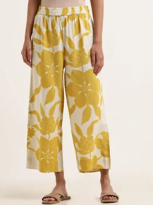 Utsa Yellow Printed Palazzos